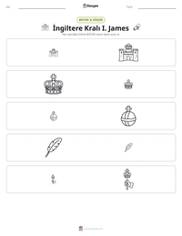 İngiltere Kralı I. James yazdırılabilir çalışma sayfası önizlemesi