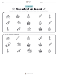 König Jakob I. von England druckbare Arbeitsblatt Vorschau