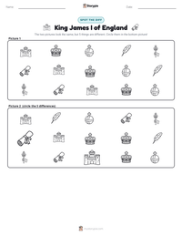 King James I of England printable worksheet preview