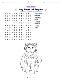 King James I of England printable worksheet preview