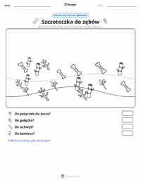 Podgląd drukowalnego arkusza ćwiczeń Szczoteczka do zębów