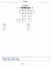 Toothbrush printable worksheet preview