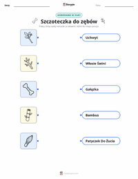 Drukowalny arkusz ćwiczeń Szczoteczka do zębów dla dzieci
