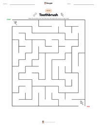 Toothbrush printable worksheet preview