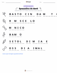 Anteprima della scheda stampabile di Spazzolino da denti