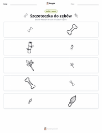 Podgląd drukowalnego arkusza ćwiczeń Szczoteczka do zębów