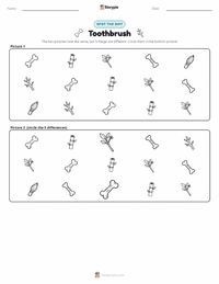 Toothbrush printable worksheet preview