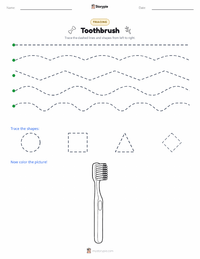 Toothbrush printable worksheet preview
