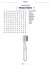 Aperçu de la feuille de travail imprimable Brosse à dents