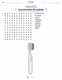 Podgląd drukowalnego arkusza ćwiczeń Szczoteczka do zębów