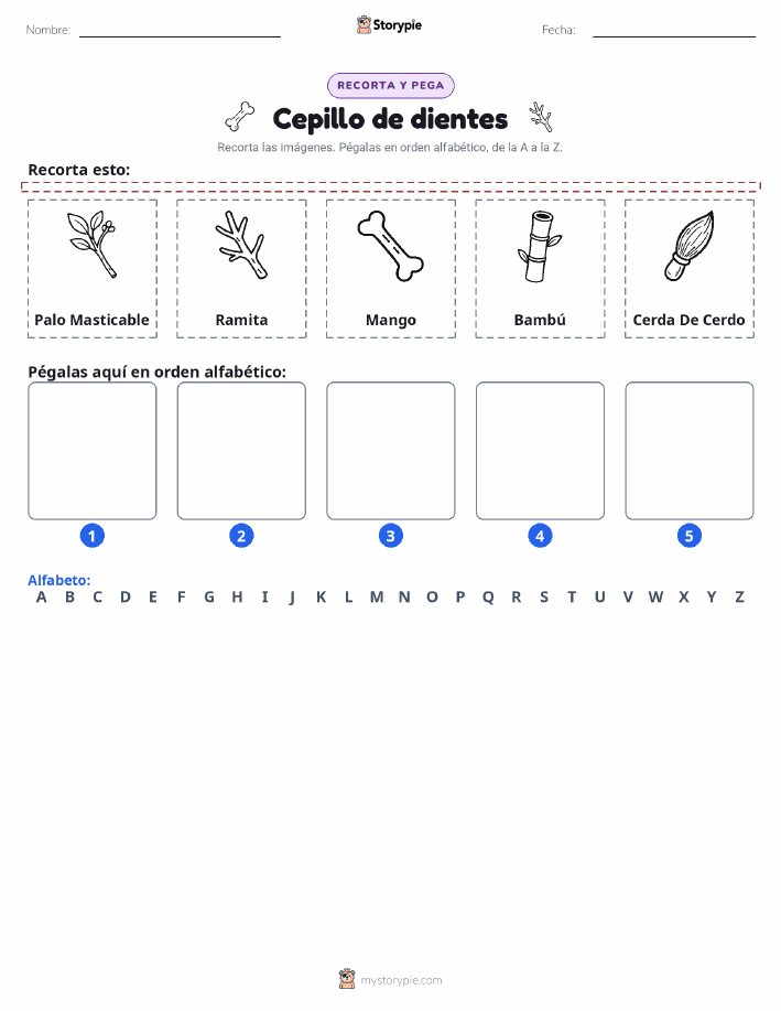 Cortar y Pegar el Alfabeto