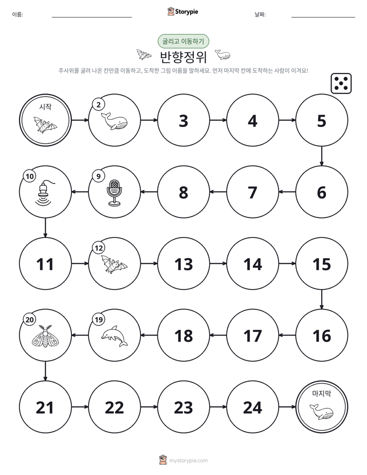 주사위 굴리고 이동하기 게임