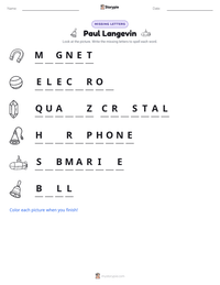 Paul Langevin printable worksheet preview