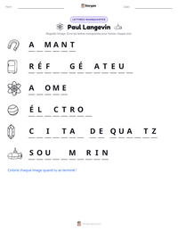 Aperçu de la feuille de travail imprimable Paul Langevin