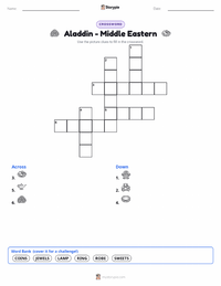 Aladdin - Middle Eastern printable worksheet preview