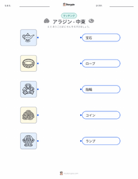アラジン - 中東 の子供向け印刷可能ワークシート