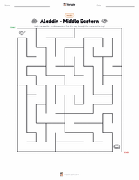 Aladdin - Middle Eastern printable worksheet preview