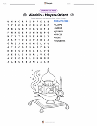 Aperçu de la feuille de travail imprimable Aladin - Moyen-Orient