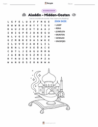 Aladdin - Midden-Oosters afdrukbare werkblad voorbeeld