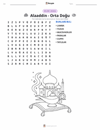 Alaaddin - Orta Doğu yazdırılabilir çalışma sayfası önizlemesi