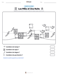 Aperçu de la feuille de travail imprimable Les Mille et Une Nuits