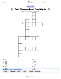 One Thousand and One Nights printable worksheet preview