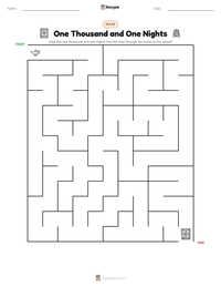 One Thousand and One Nights printable worksheet preview