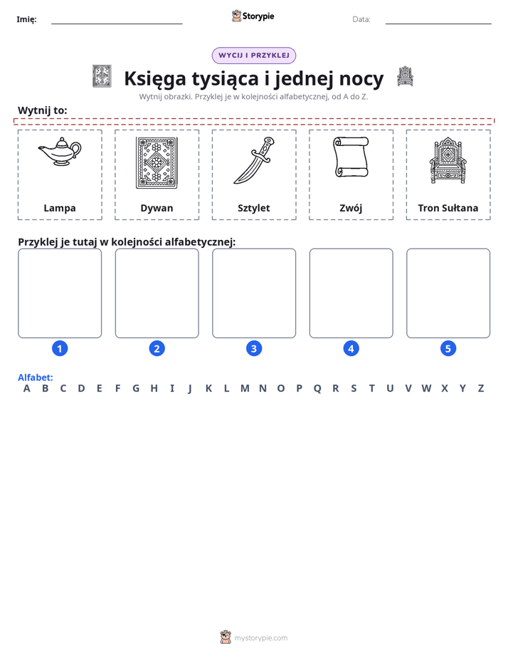 Wytnij i Wklej Alfabet