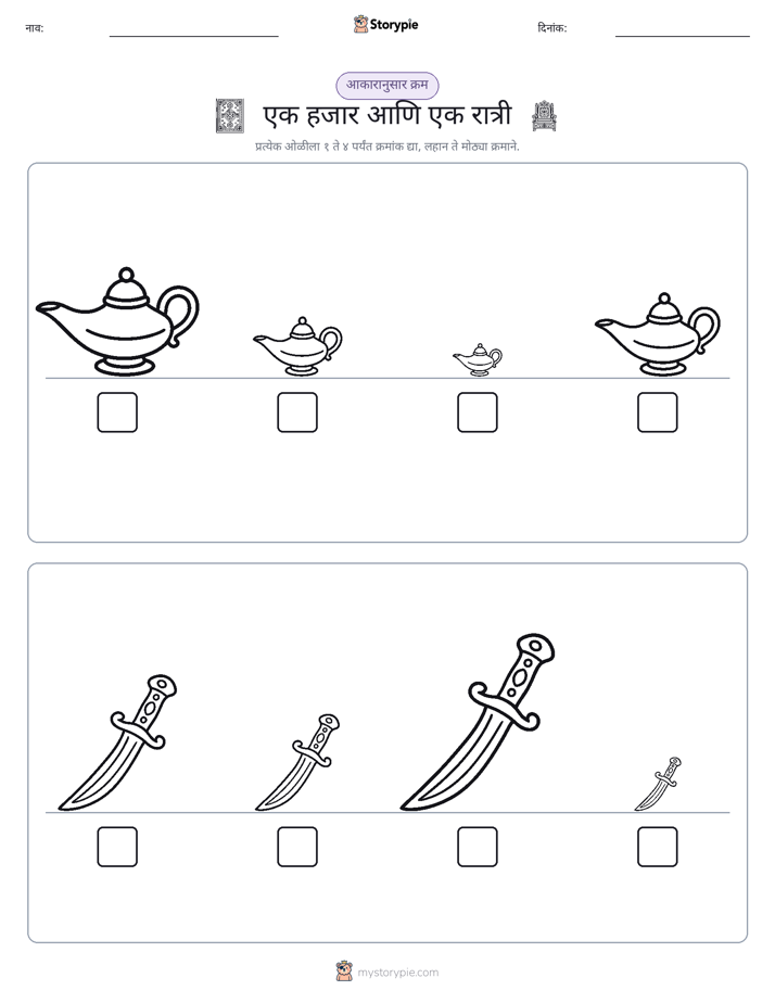 आकार क्रम