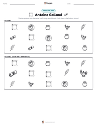 Antoine Galland printable worksheet preview