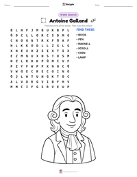 Antoine Galland printable worksheet preview