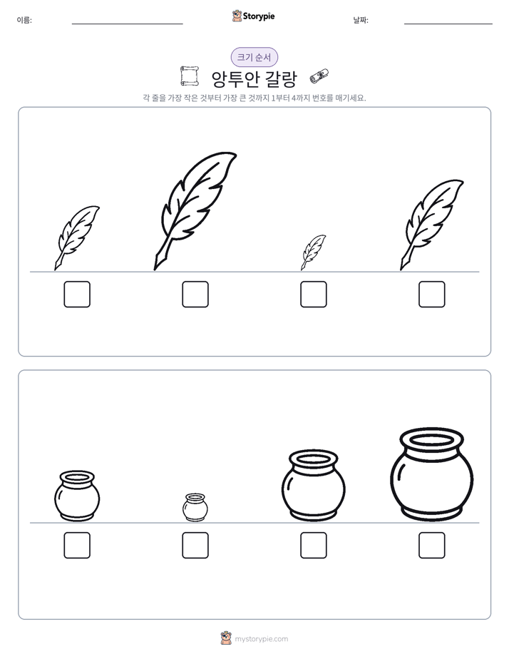 크기 순서