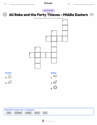 Ali Baba and the Forty Thieves - Middle Eastern printable worksheet preview