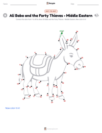 Ali Baba and the Forty Thieves - Middle Eastern printable worksheet preview