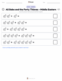 Ali Baba and the Forty Thieves - Middle Eastern printable worksheet preview