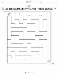 Ali Baba and the Forty Thieves - Middle Eastern printable worksheet preview