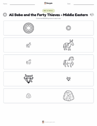 Ali Baba and the Forty Thieves - Middle Eastern printable worksheet preview
