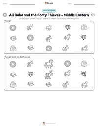 Ali Baba and the Forty Thieves - Middle Eastern printable worksheet preview