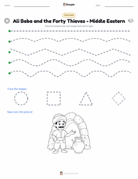 Ali Baba and the Forty Thieves - Middle Eastern printable worksheet preview