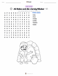 Ali Baba und die vierzig Räuber - Nahöstlich druckbare Arbeitsblatt Vorschau
