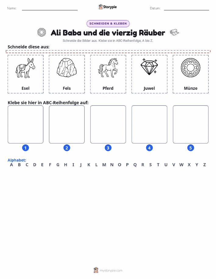 Schneiden & Einfügen Alphabet