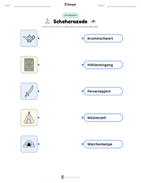 Scheherazade druckbare Arbeitsblatt Vorschau