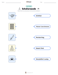 Scheherazade printable worksheet preview