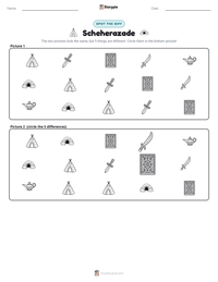 Scheherazade printable worksheet preview