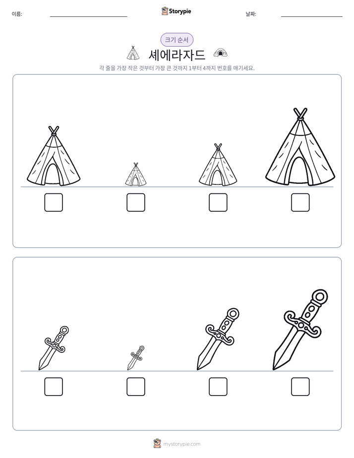 크기 순서