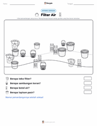 Prabaca lembar kerja cetak Filter Air