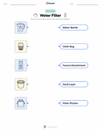 Water Filter printable worksheet for kids