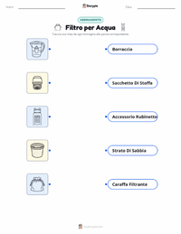 Scheda stampabile di Filtro per l'acqua per bambini
