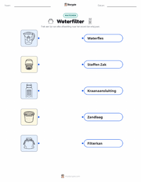 Waterfilter afdrukbare werkblad voor kinderen