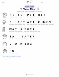 Water Filter printable worksheet preview